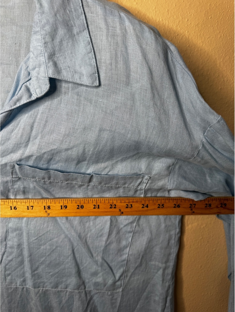 Magaschoni Womens XL Light Blue 100% Linen Button Up Shirt Roll Tab Sleeve - Picture 4 of 5